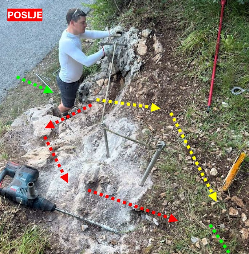 Opremanje zahtjevne dionice Mali Mlun na planinarskoj stazi 104